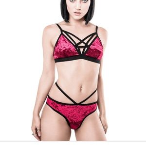 Killstar Sinner Velvet Underwear Set